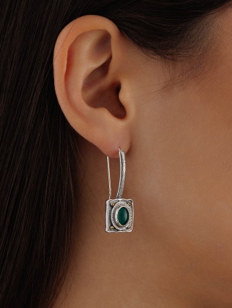 Серьги из серебра с агатами 2317392392-60 от KRASNOE, металл Серебро, вставка Агат