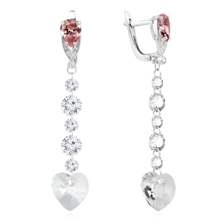 Серьги из серебра с кристаллом swarovski со скидкой
