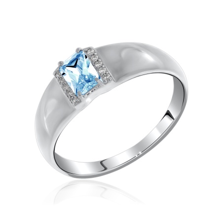 Кольцо из серебра с фианитами со скидкой