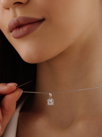 Купить подвеска из серебра с топазом и фианитами