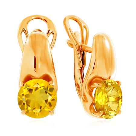 Серьги из серебра с цитринами