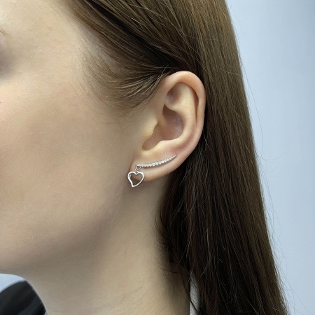 Серьги из серебра с фианитами