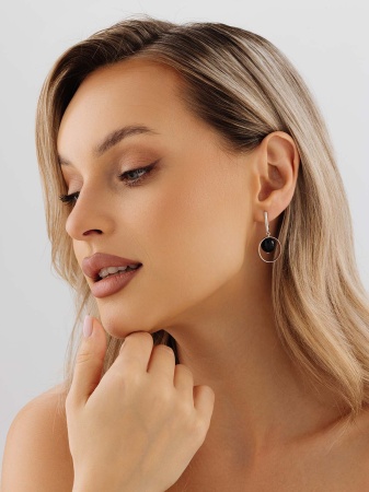 Серьги из серебра с агатами 2340391026-20 от KRASNOE, металл Серебро, вставка Агат