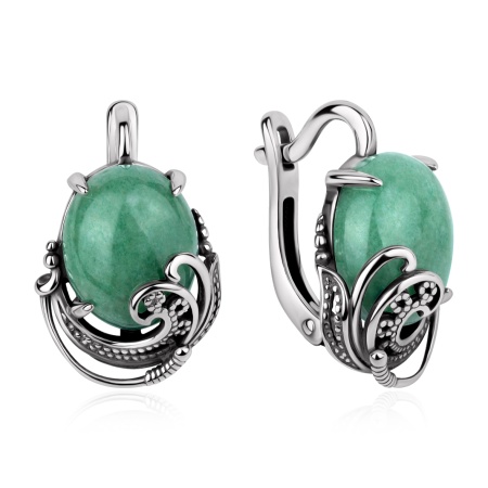 Серьги из серебра с авантюрином