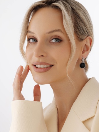 Серьги из серебра с агатами