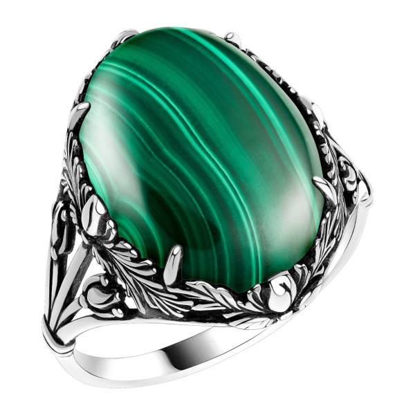 Купить кольцо из серебра с малахитом в интернет-магазине KRASNOE Купить кольцо из серебра с малахитом в интернет-магазине KRASNOE