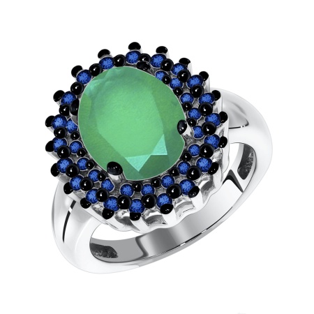 Купить кольцо из серебра с агатом и ситаллами в интернет-магазине KRASNOE