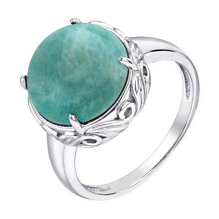 Купить кольцо из серебра с амазонитом в интернет-магазине KRASNOE