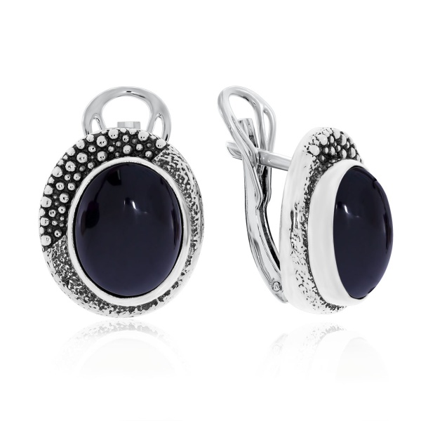 Серьги из серебра с агатами 2310392399-20 от KRASNOE, металл Серебро, вставка Агат