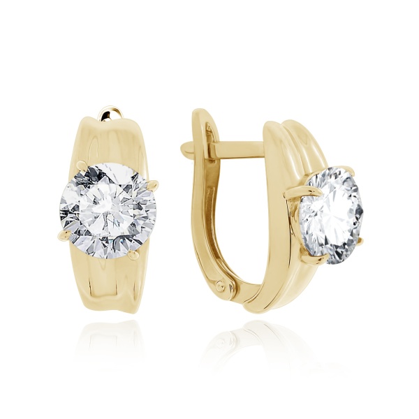 Серьги из серебра с фианитами со скидкой