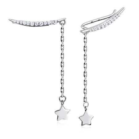 Серьги из серебра с фианитами