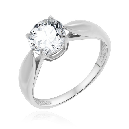 Купить кольцо из серебра с фианитом в интернет-магазине KRASNOE