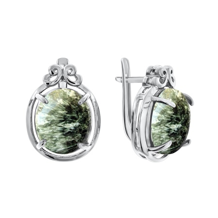 Серьги из серебра с серафинитом
