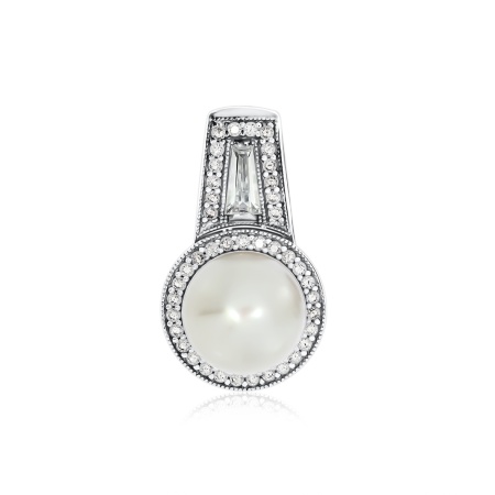 Купить подвеска из серебра с жемчугом и фианитами