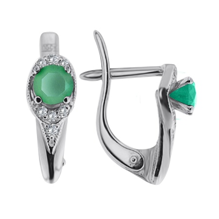 Серьги из серебра с агатами и фианитами 2R748779 от KRASNOE, металл Серебро, вставка Агат