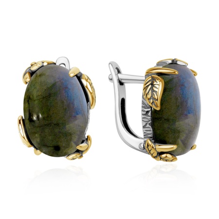 Серьги из серебра с лабрадоритом