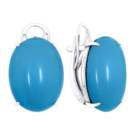 Серьги из серебра с бирюзой 2340Б25722 от KRASNOE, металл Серебро, вставка Бирюза i Серьги из серебра с бирюзой 2340Б25722 от KRASNOE, металл Серебро, вставка Бирюза i