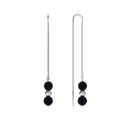 Серьги из серебра с ониксами