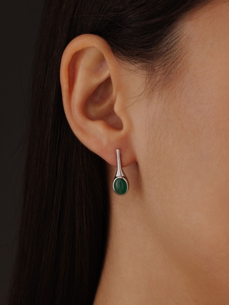 Серьги из серебра с агатами в ювелирном интернет-магазине