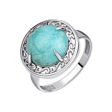 Купить кольцо из серебра с амазонитом в интернет-магазине KRASNOE