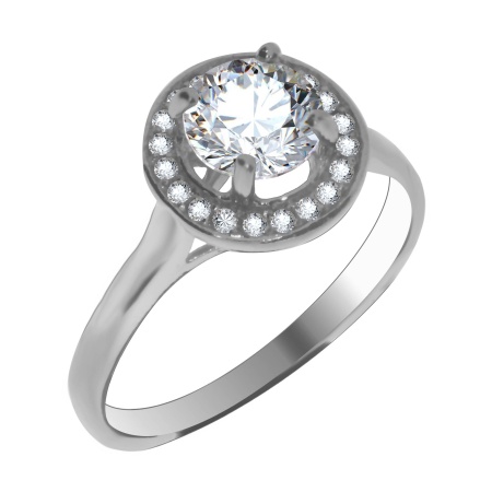 Купить кольцо из серебра с фианитами в интернет-магазине KRASNOE