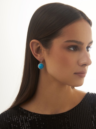 Серьги из серебра с Бирюзой 2340Б25179 от KRASNOE, металл Серебро, вставка Бирюза i
