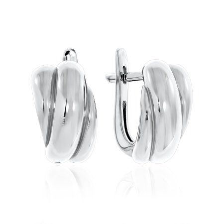 Серьги из серебра без вставок со скидкой