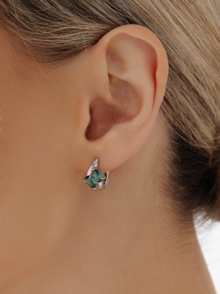 Серьги из серебра с ситаллом