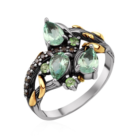 Купить кольцо из серебра с ситаллами в интернет-магазине KRASNOE