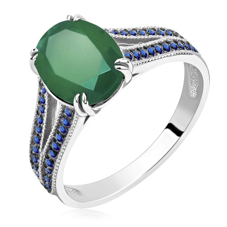 Купить кольцо из серебра с агатом и ситаллами в интернет-магазине KRASNOE