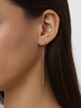 Серьги из серебра с фианитами