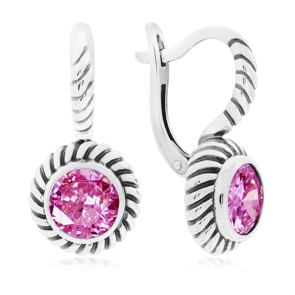 Серьги из серебра с топазами со скидкой