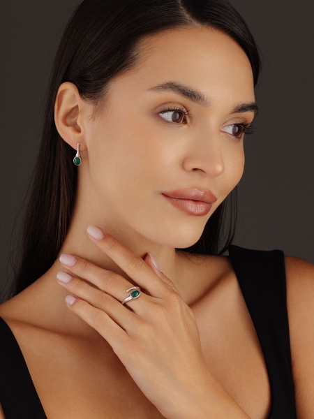 Серьги из серебра с агатами в ювелирном интернет-магазине