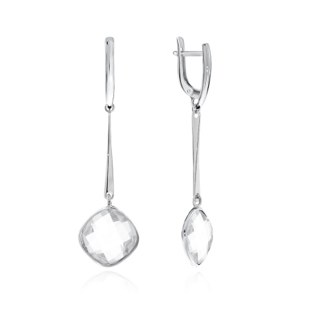 Серьги из серебра с горным хрусталём