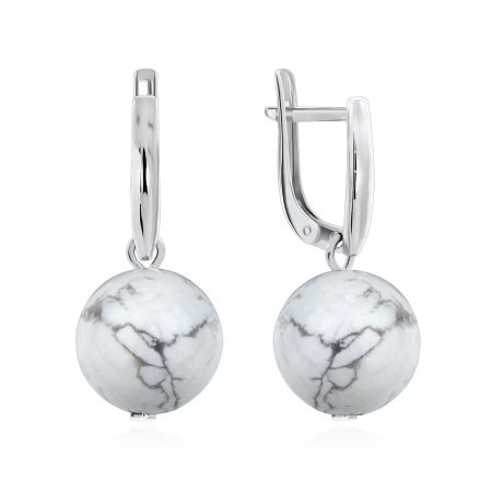 Серьги из серебра с кахолонгом