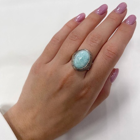 Купить кольцо из серебра с амазонитом в интернет-магазине KRASNOE