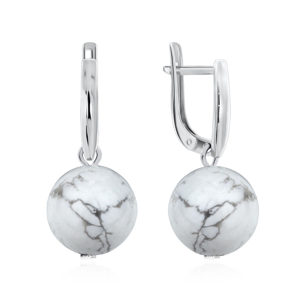 Серьги из серебра с кахолонгом