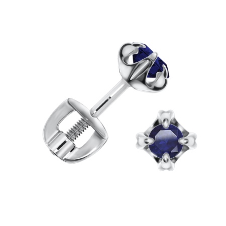 Пусеты из серебра с ситаллами П340882340-82 от KRASNOE, металл Серебро, вставка Ситалл