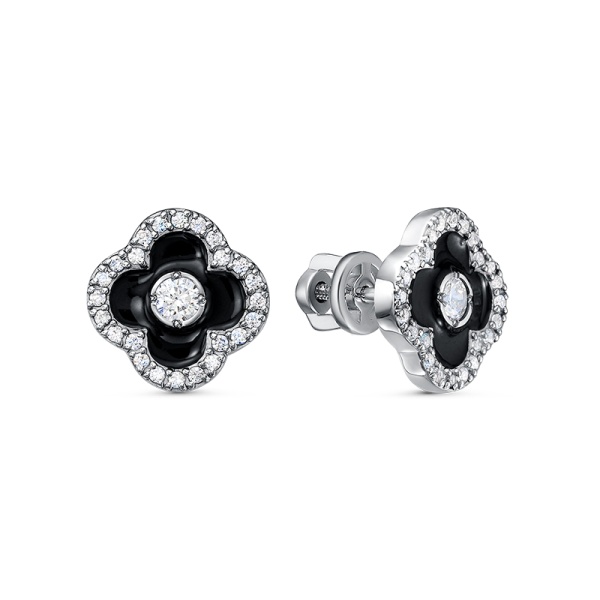 Серьги из серебра с фианитом