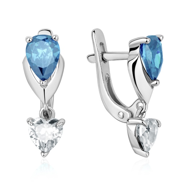 Серьги из серебра с топазом