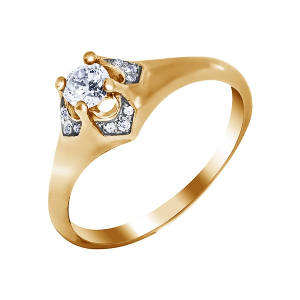 Кольцо из серебра с фианитами со скидкой