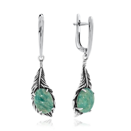 Серьги из серебра с амазонитами