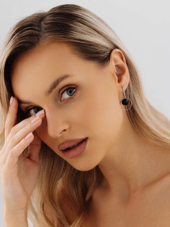 Серьги из серебра с агатами