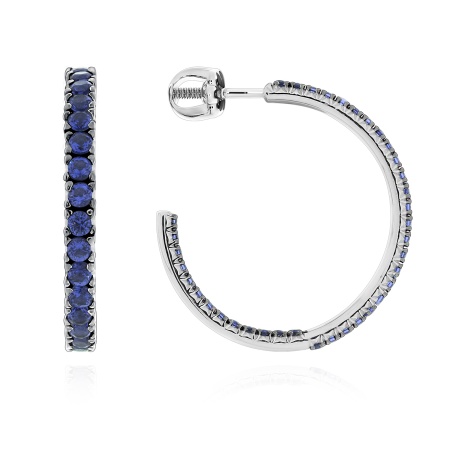 Пусеты из серебра с ситаллами