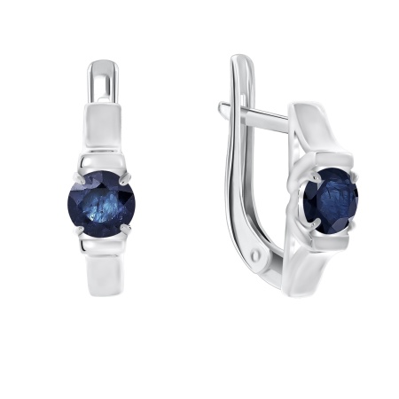 Серьги из серебра с корундом со скидкой