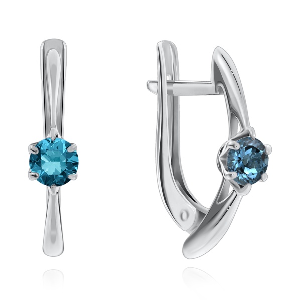 Серьги из серебра с кристалл ювелирныйами 2340290022-1-76 от KRASNOE, металл Серебро, вставка Кристалл ювелирный