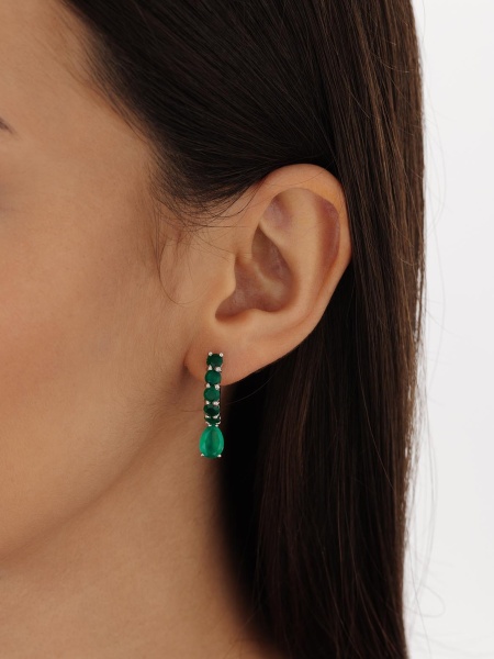 Серьги из серебра с агатами