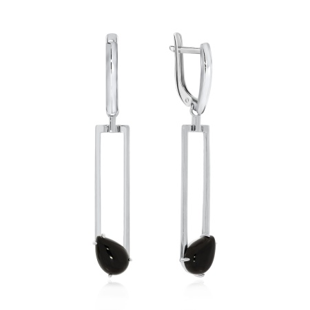 Серьги из серебра с агатами