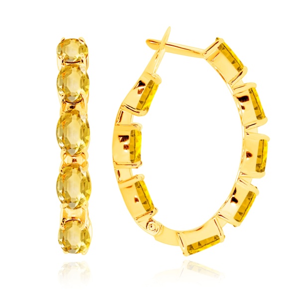 Серьги из серебра с цитринами