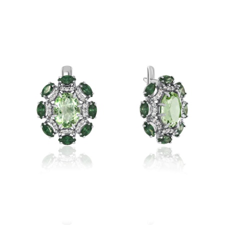 Серьги из серебра с фианитом 2340200870л-60 от KRASNOE, металл Серебро, вставка Фианит